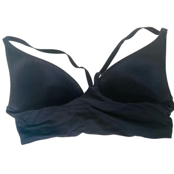 Victoria's Secret Racerback Soft Lightly Lined Plunge Sports Bra Black Size 34B - Picture 2 of 4